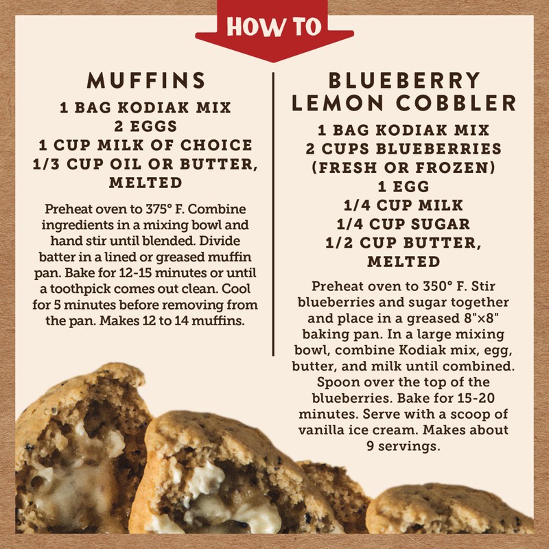 Kodiak Cakes Power Bake, Protein Muffin Mix, Blueberry Lemon, 14