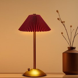 EJFOIEJ Portable LED Table Lamp with Touch Sensor, 3 Color Touch Control Rechargeable Lamp,3-Levels Brightness Metal Desk Lamp, Night Light (Red)