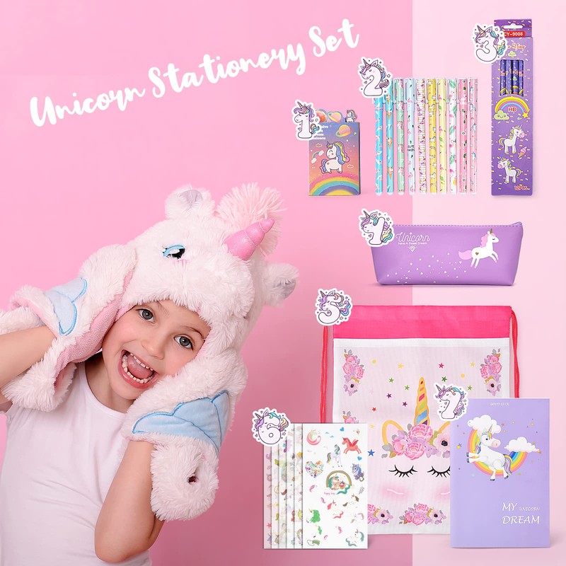 Cute Unicorn Gift Set for Girls and Boys, purple