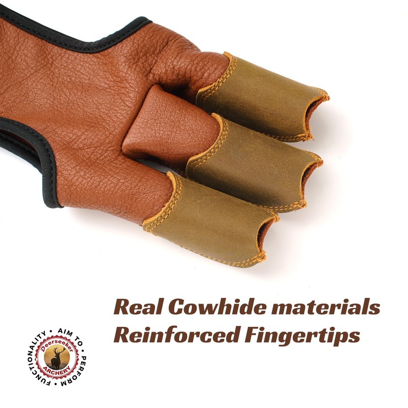 Deerseeker Archery Leather Glove Finger Tab Protective Archery Accessories for