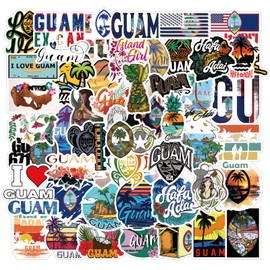 UYNIIAW Guam Tropical Rainforest Animals Vinyl Stickers, Purple, 55pcs, Waterproof, Heart Shaped, Cartoon, Single Use, for Refrigerators, Laptops, Travel Boxes, Cars, Envelopes