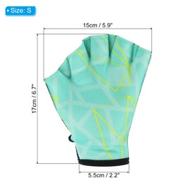 PATIKIL Webbed Swim Gloves, 2Pairs Swimming Aquatic Gloves Printing Water Resistance Training Accessories for Swimming and Diving, S, Light Green