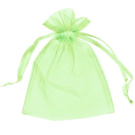 25 Organza Bags Wedding Favours Party Jewellery Pouches Mesh Drawstring Gift Wrap (5cm x 7cm, Mint Green)