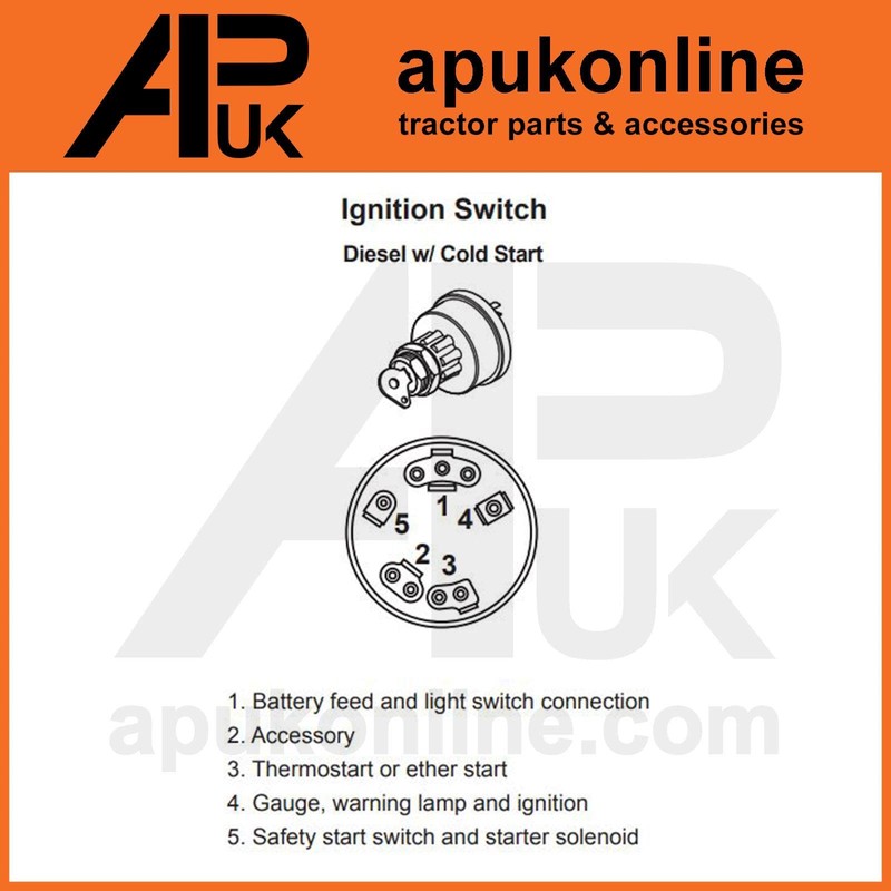 APUK Ignition Starter Switch Replacement for Ford 2000 2600 3000