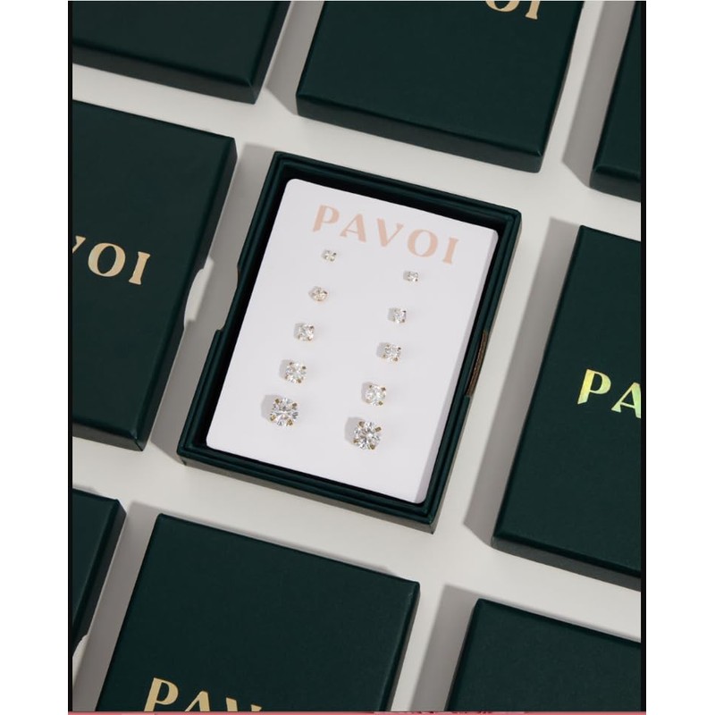 PAVOI Rhodium Plated 4 Ring Set for Women | Stackable