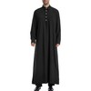 LVCBL Men's Kaftan Robe Long Sleeve Thobe Button Down Islamic