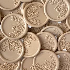 Pegatinas de cera de flores silvestres, sello de cera floral, flores, follaje, campo de flores (nude)