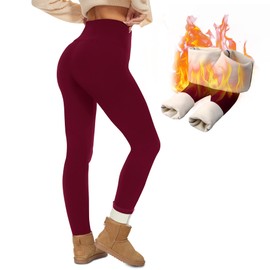 NexiEpoch Fleece Lined Leggings Women - Thermal Thick Winter Warm High Waisted Tummy Control Soft Pants for Snow Cold
