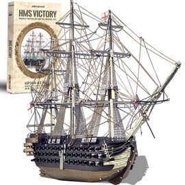 Piececool 3D Metal Puzzles for Adults, HMS Victory Battleship Model Kits Building DIY Models Puzzles, Great Gift Ideas - 389Pcs