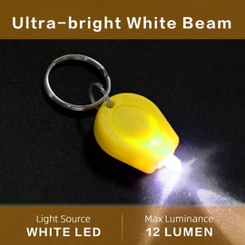 RaySoar 10 Pack Ultra Bright Mini LED Keychain Flashlight, Small Key Ring Flashlight, Portable LED Keychain Light for Outdoor Activities Emergency Light - Yellow Shell