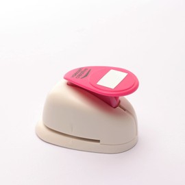 Vaessen Creative Craft Paper Punch - Rectangle - 1,2 x 2,2 cm - Circle Cutter for Crafting and Card Making, White/Pink