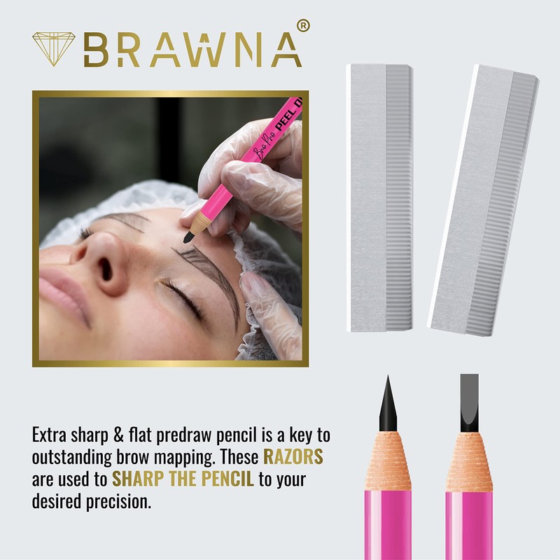BRAWNA Pack of 10 Eyebrow Razor Blades - Stainless Steel