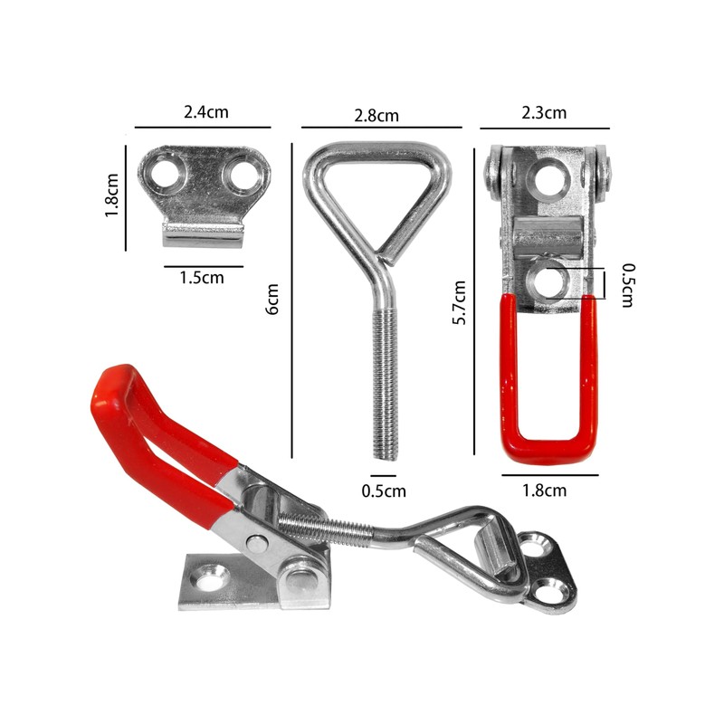 FengZeYing 4 Pcs Adjustable Toggle Clamp, Metal Toggle Latch Non-Slip