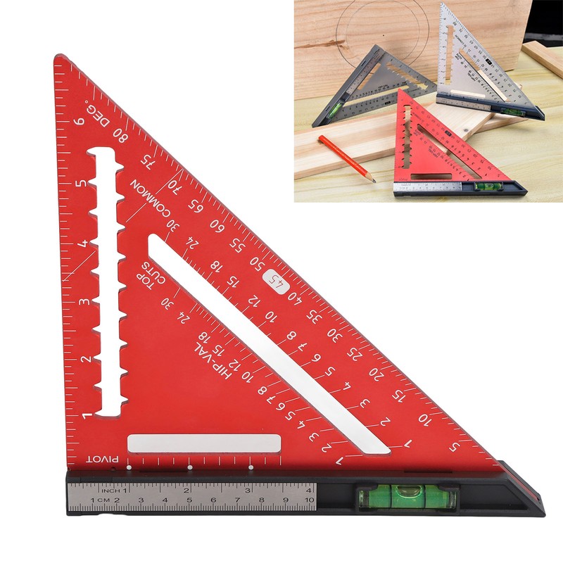 7 Inch Rafter Square with Level High Accuracy Aluminum Alloy