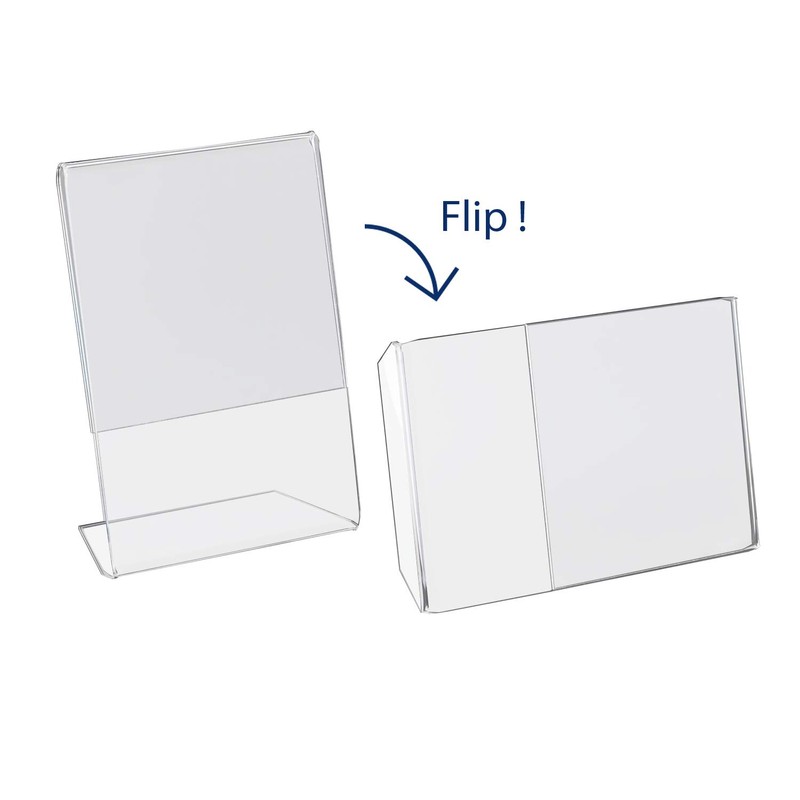 HMF 46952 Acrylic Table Stand Oblique DIN A6 Portrait and
