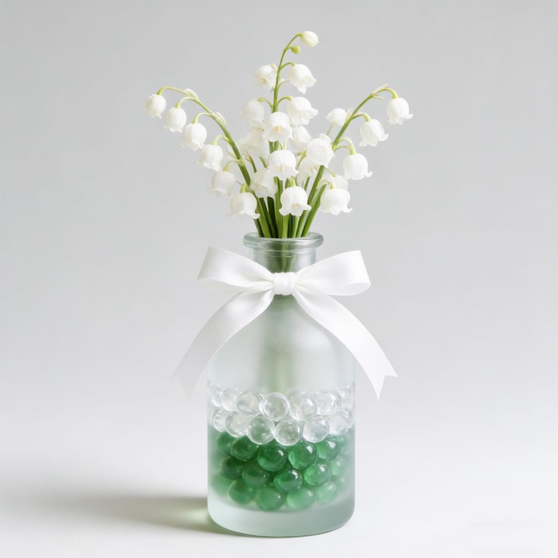Wuyituart 1.1lb Green Mixed Glass Beads for Vases, Flat Glass