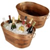 4 Gallon Galvanized Beverage Tub, 2 Pcs Heavy-Duty Copper Ice