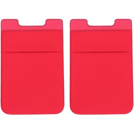Billetera Adhesiva para Teléfono Móvil de Doble Capa Bolsillo Trasero, Material Pu y Pvc, Elástica Residuos, Paquete de 2 Piezas