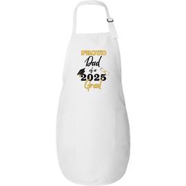 inktastic Proud Dad Of a 2025 Grad Adult Apron White 4534c