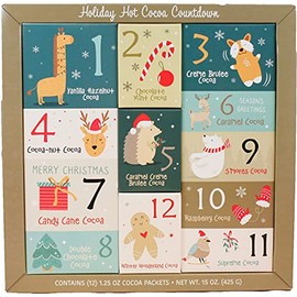 Christmas Sampler Gift Advent Calendar 12 Days of Coffees, Teas or Cocoas (Hot Chocolate) for Christmas Gourmet Gift Box Set - Best Xmas Present For Friends, Family, Corporate, Coworkers, or Teachers (Hot Chocolate)