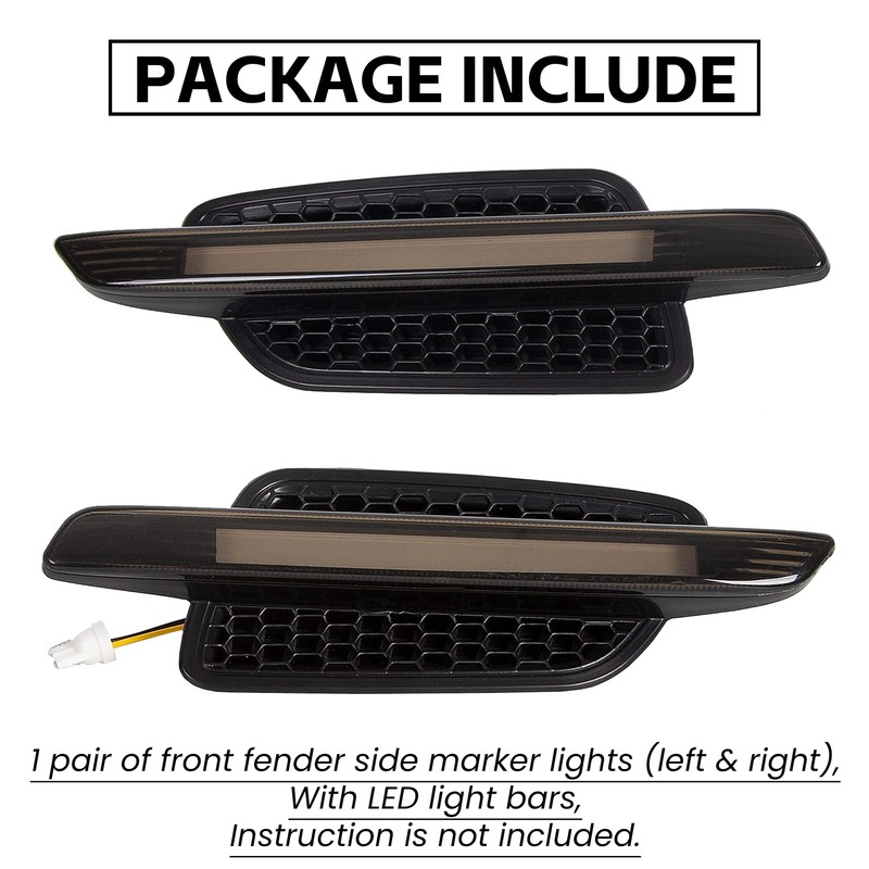 ECOTRIC Front Fender Side Marker Lights Compatible with 2008 2009