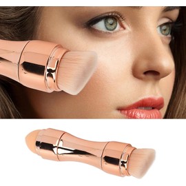 Set de brochas de maquillaje portátil 4 en 1: cerdas suaves, cabezal de esponja elástico, versátil para maquillaje líquido y en polvo. Perfecto para viajes e ideal como regalo para principiantes.
