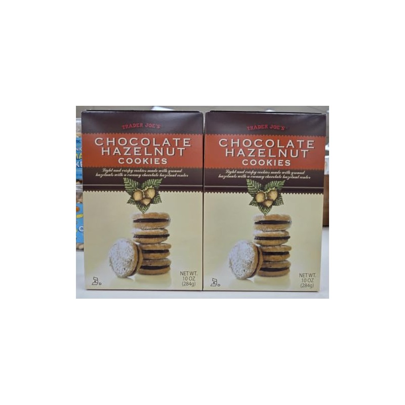 Trader Joe Chocolate Hazelnut Cookies 10oz 284g (Two Boxes)