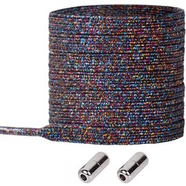 MIHUTU Elastic Shoelaces, Laces without Tying Children, Elastic Shoelaces Rubber with Metal Capsules, 100 cm, 1 pair no. 2 black