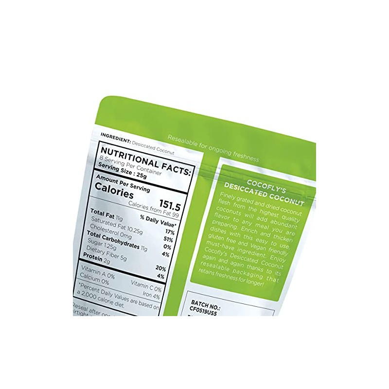 Cocofly 7 oz Unsweetened Shredded (Dessicated) Coconut