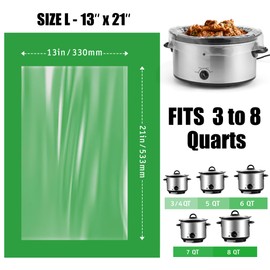 OLESBUR Slow Cooker Liners, 13"x21", 10 Count, Fits 3-8 Quarts, Disposable Pot Liners Compatible with Crockpot, Oval Large Size, BPA-Free Cooking Bags, Kitchen Accessories, Cook with Ease