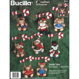 Bucilla Swinging Teddies Felt Applique Ornament Kit 83414