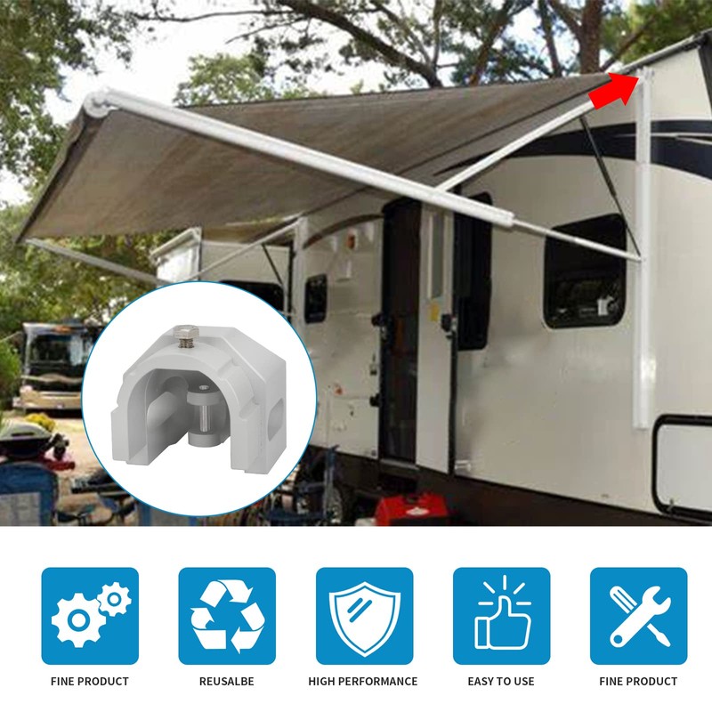 WIKIBB RV Awning End Plug Solid Aluminum Rounded Hardware for