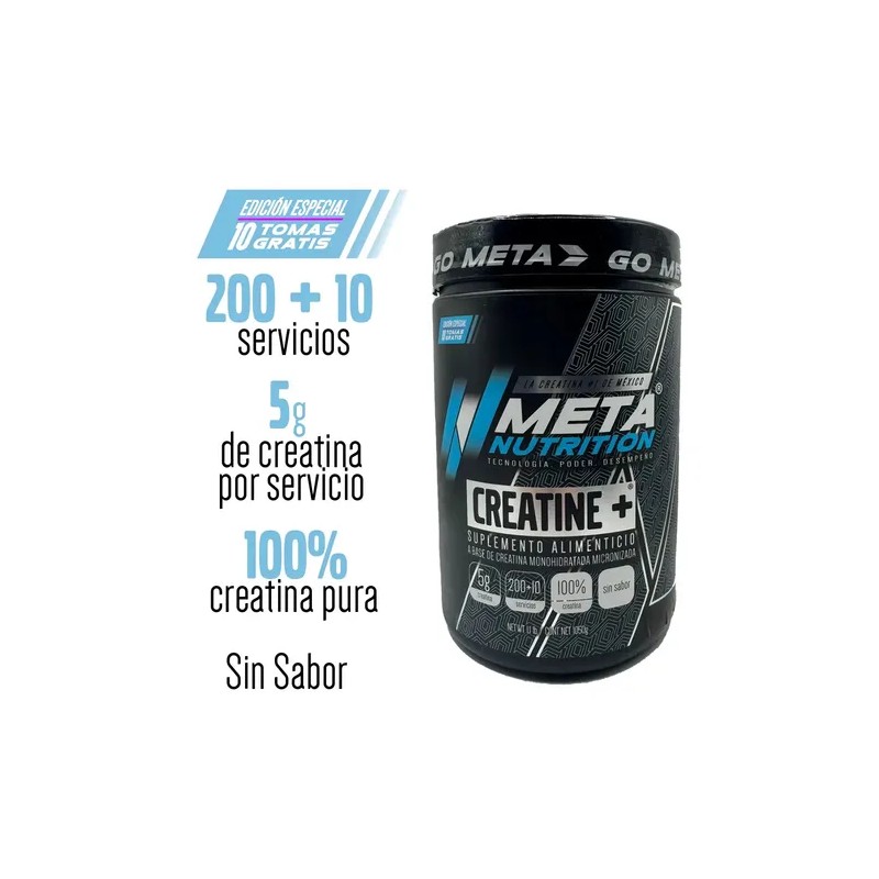 Creatina Meta Nutrition Monohidratada 1050 Gr 210 Servicios Sabor Sin