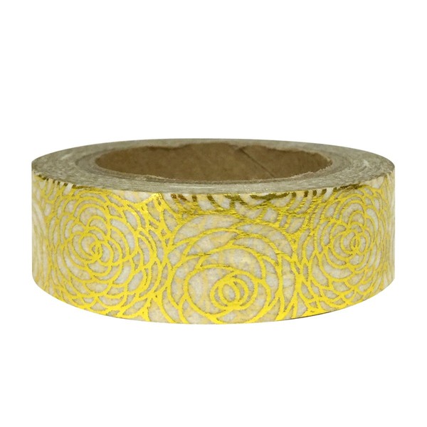 AllyDrew Washi Tapes Decorative Masking Tapes, Peonies Shiny Gold
