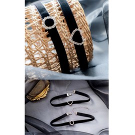 [YFFSFDC] チョーカー ネックレス黒 3点セット シンプルおしゃれ メンズ レディース choker 首輪 アクセサリー ネックレスチョーカー サイズ調整可能
