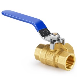Nutmanel 3-Way Ball Valve, 1/2 Inch DN15 with T-Type, Three-Way Type Valve for Water, Brass Shut-off Valve with Lever Handle, Female Thread Water Pipe Ball Valve