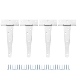 Set of 4 ZONADAH Garden Shed Door Hinge Heavy Duty T Hinge with Straps 127mm/5" Rustproof T Hinges Gate Door Barn Forged with Screws for Gates, Sheds, Doors, Windows