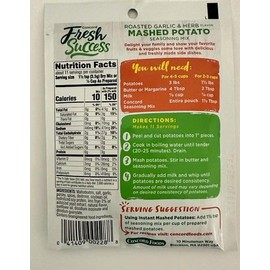 Concord Roasted Garlic and Herb Mashed Potato Seasoning Mix Set of 4 1.27oz