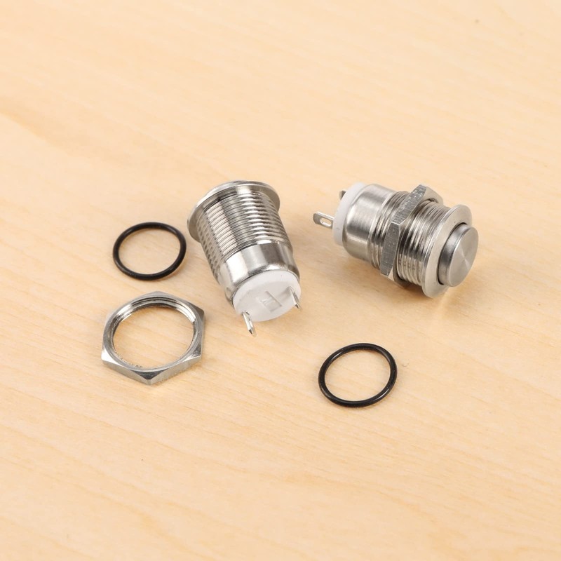 eMagTech 5PCS Momentary Push Button Switch On Off Stainless Steel