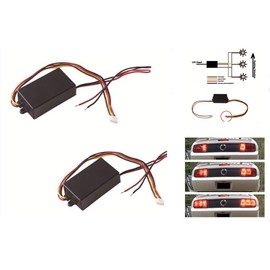 MACHSWON 3-Step Sequential Flow Semi Dynamic Chase Flash Tail Light Module Boxes Black