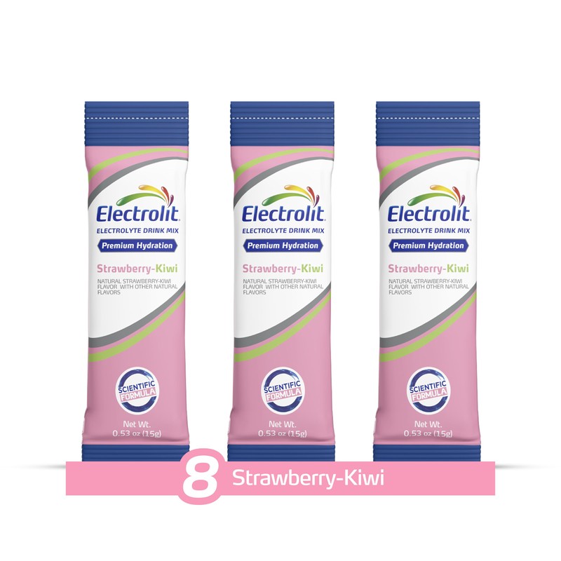 Electrolit Electrolytes Powder Packets, Strawberry Kiwi 8 Pack, Powdered Hydration
