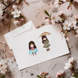 GLOBLELAND Rain Lady Clear Stamps Umbrella Silicone Clear Stamp Seals Woman Transparent Stamps for DIY Scrapbooking Cards Making Photo Album Journal