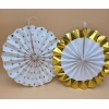 Just Artifacts Gold Paper Hanging Party Fans Set 8 Pcs