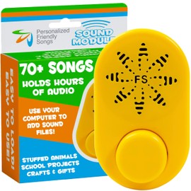2 Hr Voice Recorder for Stuffed Animals by Friendly Songs - This Sound Module can Hold 70+ Songs in The Voice Box for Personalized Stuffed Animals and Custom Plush Teddy Bears with Voice Recordings