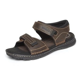 Rockport Men's Darwyn Quarter Strap Platform Slide Sandal, Brown Ii Leather, 10 M US