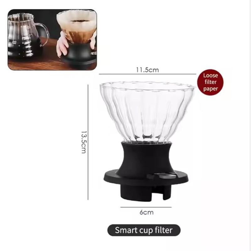 Prepare coffee according to the tea principle, immersion dripper switch,