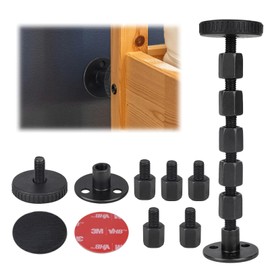 BOXOB Pack of 4 Adjustable Thread Bed Headboard Stopper, Upgraded Bed Frame Squeaky Tool with Pads, Easy Installation Adjustable Bed Feet for Beds, Cupboards, Sofas (Black)