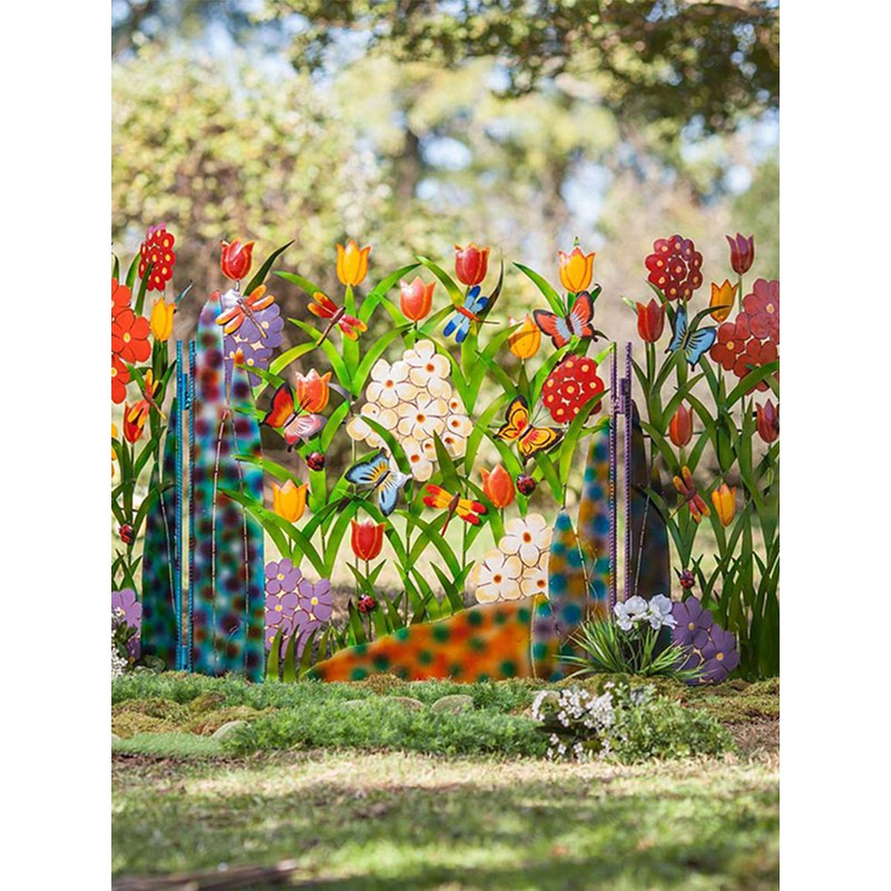 Garden Fence Border Iron Flower Decorative Garden Fencing Panel for