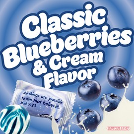 Scripture Candy, Blueberries & Cream 1 LB Bag, 75 Pieces