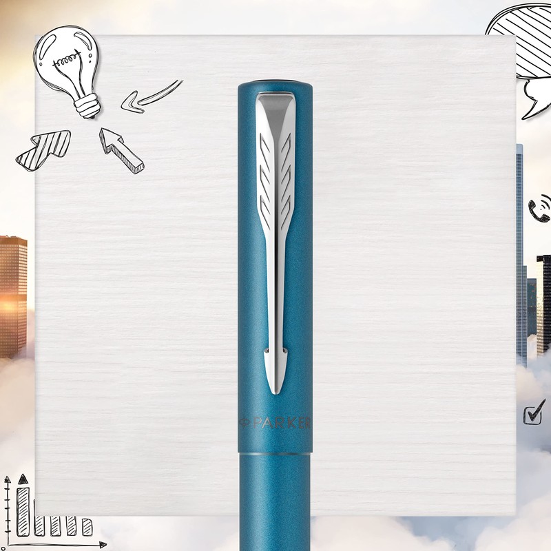 Parker Vector XL Fountain Pen | Metallic Teal Lacquer on